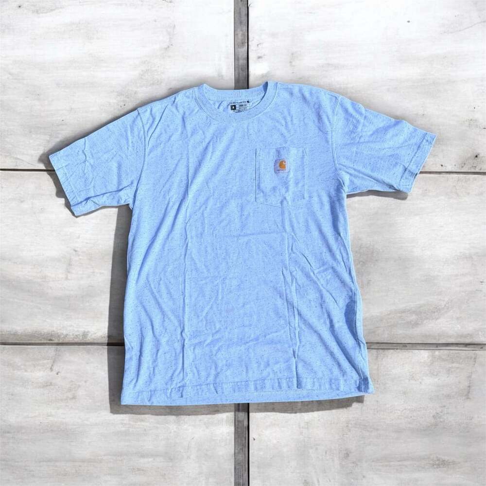 Carhartt K87 Heavyweight Pocket T-Shirt Size M Blue Speckled
